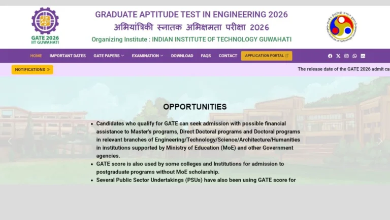 GATE 2026 Admit Card Released Date Delayed