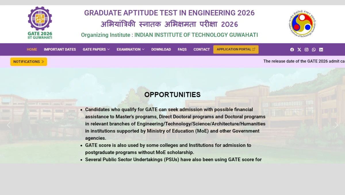 GATE 2026 Admit Card Released Date Delayed