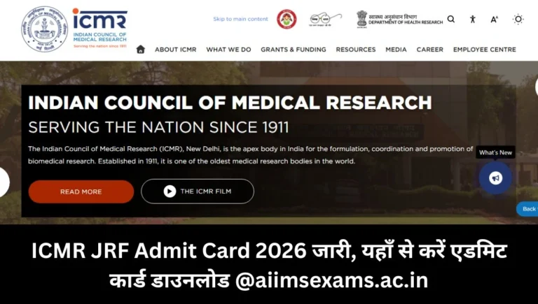 ICMR JRF Admit Card 2026