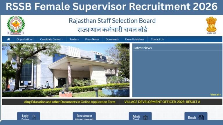 RSSB Female Supervisor Recruitment 2026