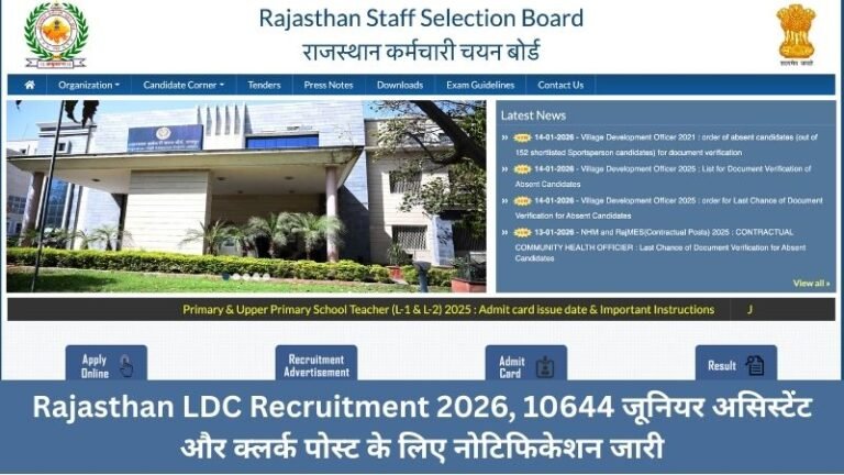 Rajasthan LDC Recruitment 2026