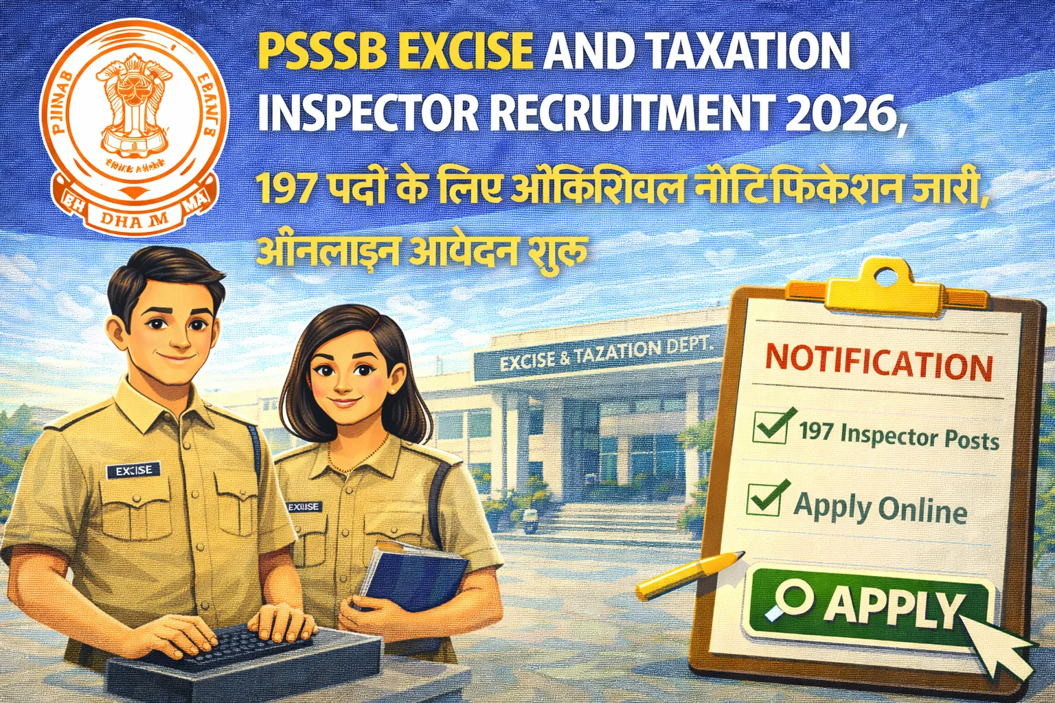 PSSSB Excise and Taxation Inspector Recruitment 2026