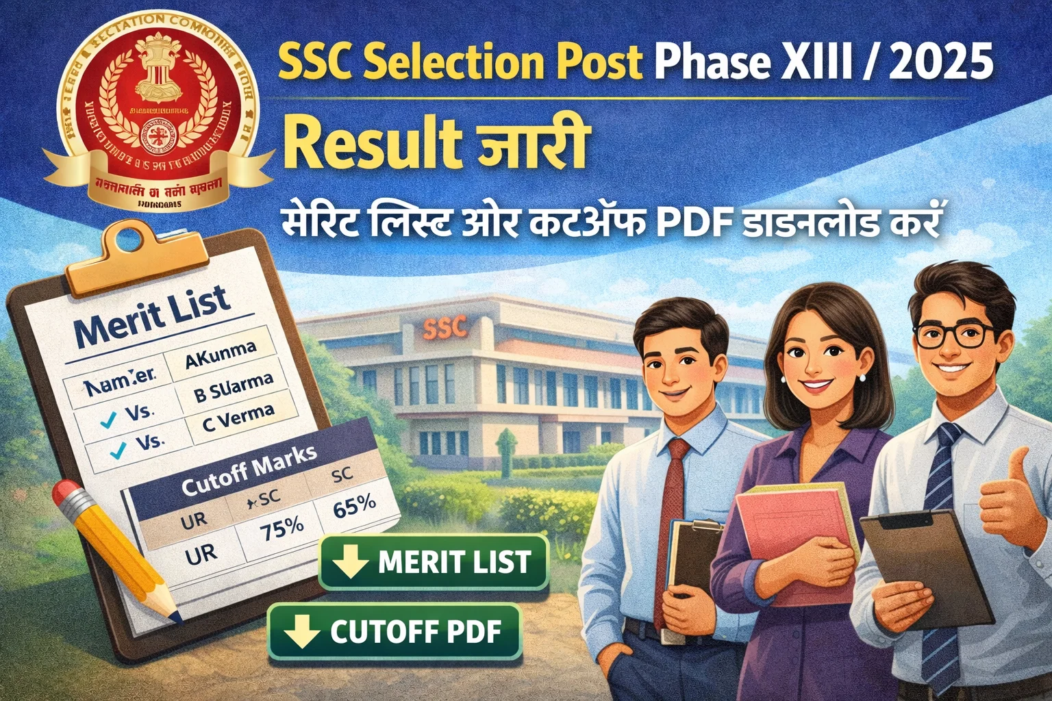 SSC Selection Post Phase XIII/2025 Result