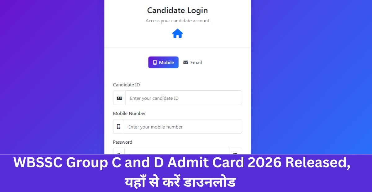 WBSSC Group C and D Admit Card 2026